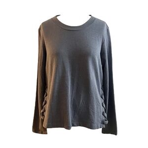 Navy Blue Sweatshirt with Braiding